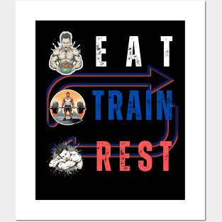 Eat train sleep repeat Posters and Art